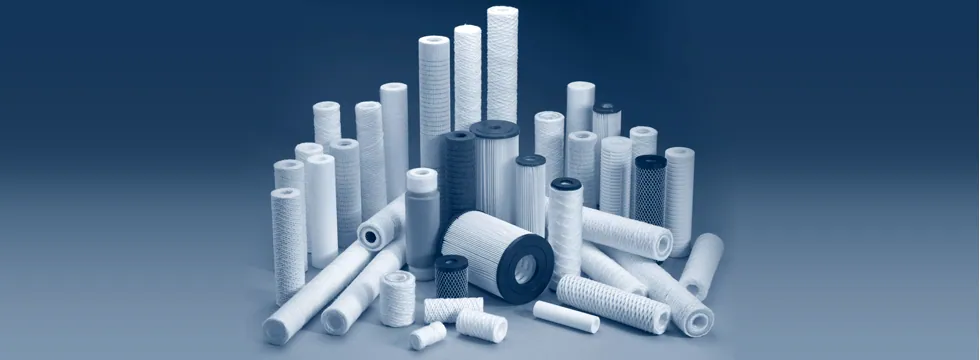 A range of filter cartridges and carbon blocks